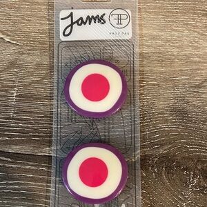 Jams Faux Pas Paris NWT Purple and Red Jelly Shoe Bogg Bag Croc Charm 1.75”